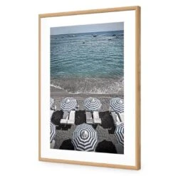 Amalfi Umbrellas -WALL ART DESGIN SALE amalfi umbrellas acrylic glass with border oak frame 45x30cm 690103