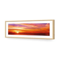 Amazing Sunset (long) 12 Amazing Sunset (long) -WALL ART DESGIN SALE amazing sunset long acrylic glass with border oak frame 90x30cm 598454