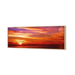 Amazing Sunset (long) 6 Amazing Sunset (long) -WALL ART DESGIN SALE amazing sunset long canvas oak floating frame 60x20cm 444443