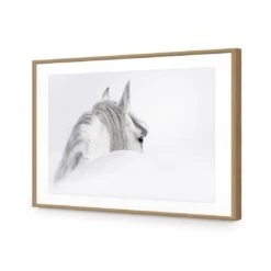 Andalusian Horse In The Mist Acrylic Print Art 7 Andalusian Horse In The Mist Acrylic Print Art -WALL ART DESGIN SALE andalusian horse in the mist acrylic glass art with border oak frame 45x30cm 176228