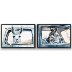 Animal Road Trip Perfect Pair 6 Animal Road Trip Perfect Pair -WALL ART DESGIN SALE animal road trip perfect pair canvas black floating frame 45x30cm 835644