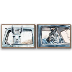 Animal Road Trip Perfect Pair 9 Animal Road Trip Perfect Pair -WALL ART DESGIN SALE animal road trip perfect pair canvas natural floating frame 45x30cm 766278