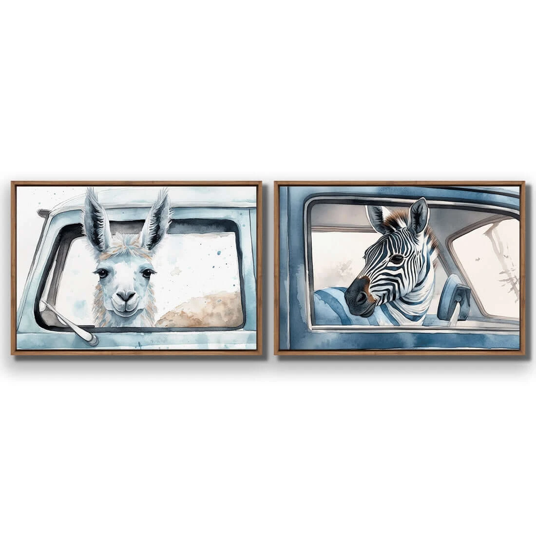 Animal Road Trip Perfect Pair Animal Road Trip Perfect Pair -WALL ART DESGIN SALE animal road trip perfect pair canvas natural floating frame 45x30cm 766278