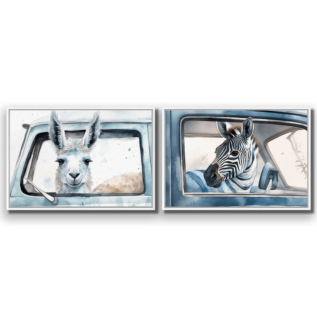 Animal Road Trip Perfect Pair Animal Road Trip Perfect Pair -WALL ART DESGIN SALE animal road trip perfect pair canvas white floating frame 45x30cm 861714