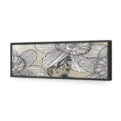 Antique Daffodils (long) -WALL ART DESGIN SALE antique daffodils long acrylic glass no border black frame 90x30cm 971236