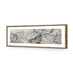 Antique Daffodils (long) -WALL ART DESGIN SALE antique daffodils long acrylic glass with border natural frame 90x30cm 727786