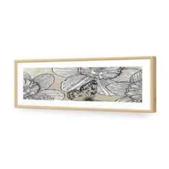 Antique Daffodils (long) -WALL ART DESGIN SALE antique daffodils long acrylic glass with border oak frame 90x30cm 453892