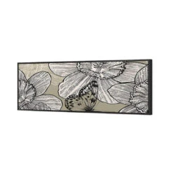Antique Daffodils (long) -WALL ART DESGIN SALE antique daffodils long canvas black floating frame 60x20cm 283406