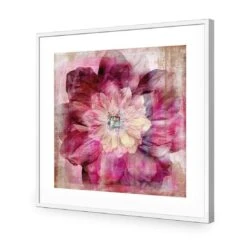 Antique Dream Bloom -WALL ART DESGIN SALE antique dream bloom acrylic glass with border white frame 37x37cm 243595