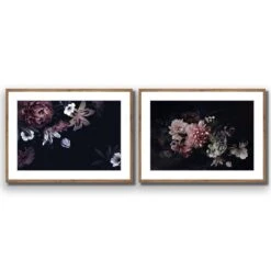 Antique Floral Assemblage Perfect Pair 15 Antique Floral Assemblage Perfect Pair -WALL ART DESGIN SALE antique floral assemblage perfect pair acrylic glass with border natural frame 45x30cm 969399
