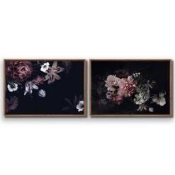 Antique Floral Assemblage Perfect Pair 9 Antique Floral Assemblage Perfect Pair -WALL ART DESGIN SALE antique floral assemblage perfect pair canvas natural floating frame 45x30cm 947114
