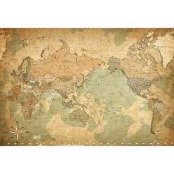 Antique World Map Acrylic Print Art