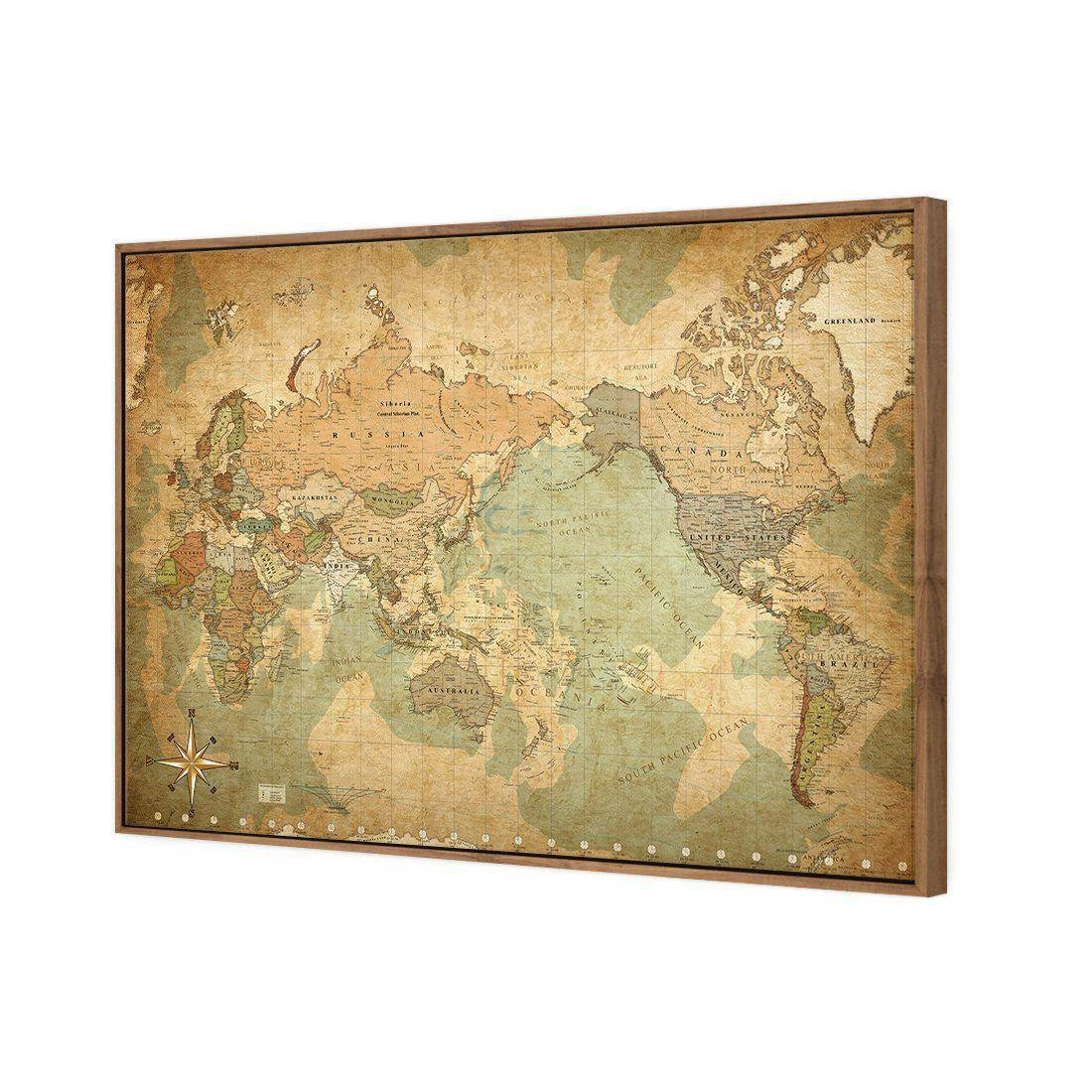 Antique World Map Canvas Art Antique World Map Canvas Art -WALL ART DESGIN SALE antique world map canvas art 118x80cm natural frame 794688