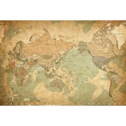 Antique World Map Canvas Art