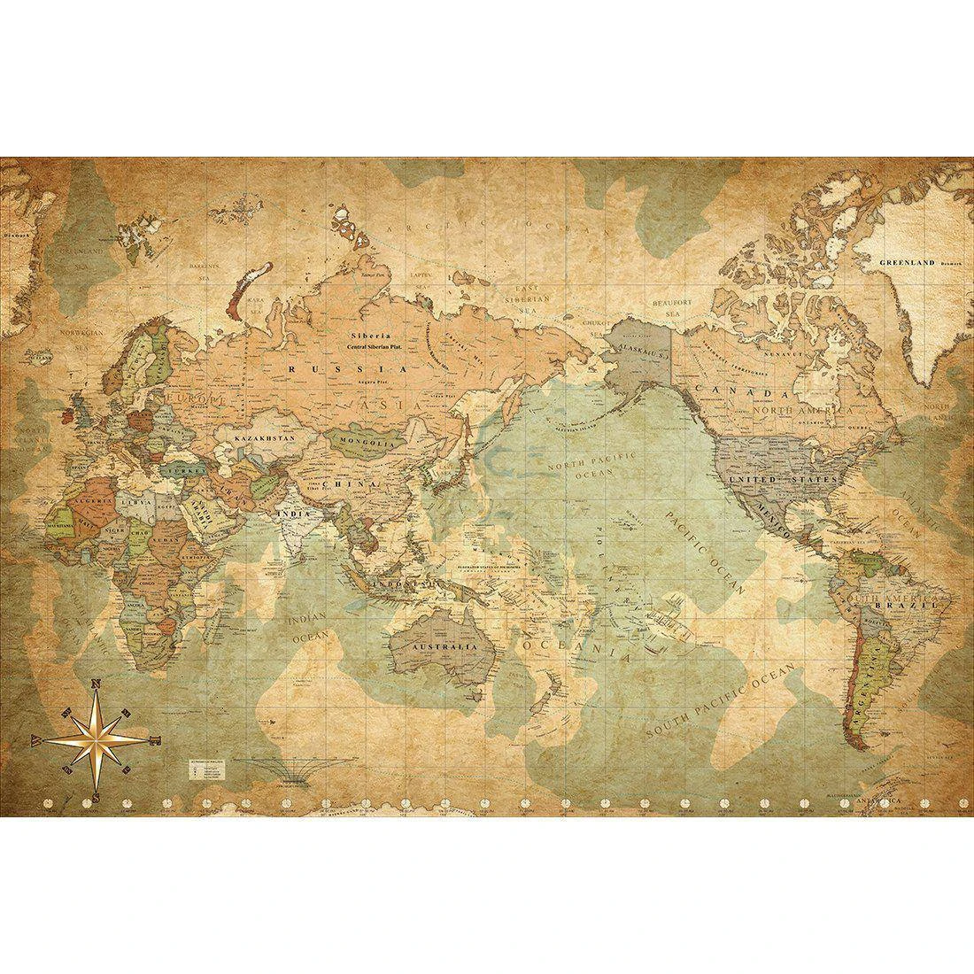 Antique World Map Canvas Art Antique World Map Canvas Art -WALL ART DESGIN SALE antique world map canvas art 118x80cm no frame 791964