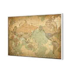 Antique World Map Canvas Art 5 Antique World Map Canvas Art -WALL ART DESGIN SALE antique world map canvas art 118x80cm white frame 546828