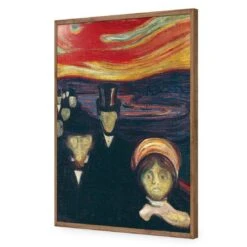 Anxiety By Edvard Munch -WALL ART DESGIN SALE anxiety by edvard munch acrylic glass no border natural frame 45x30cm 737703