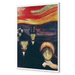 Anxiety By Edvard Munch -WALL ART DESGIN SALE anxiety by edvard munch acrylic glass no border white frame 45x30cm 346310