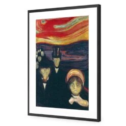 Anxiety By Edvard Munch -WALL ART DESGIN SALE anxiety by edvard munch acrylic glass with border black frame 45x30cm 505359