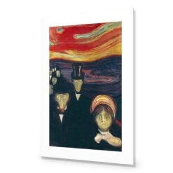 Anxiety By Edvard Munch -WALL ART DESGIN SALE anxiety by edvard munch acrylic glass with border no frame 45x30cm 102617