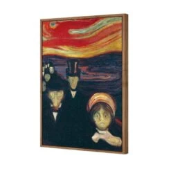Anxiety By Edvard Munch -WALL ART DESGIN SALE anxiety by edvard munch canvas natural floating frame 45x30cm 530063