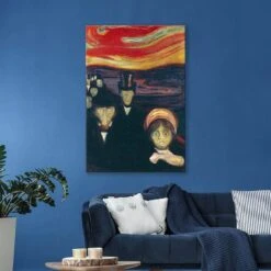 Anxiety By Edvard Munch -WALL ART DESGIN SALE anxiety by edvard munch canvas stretched canvas 45x30cm 206468
