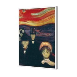 Anxiety By Edvard Munch -WALL ART DESGIN SALE anxiety by edvard munch canvas white floating frame 45x30cm 519302
