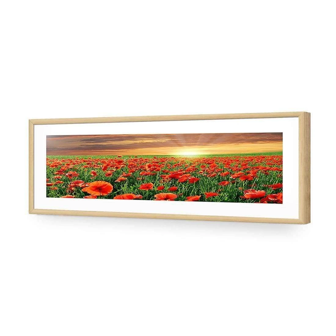 Anzac Poppy Field (long) Anzac Poppy Field (long) -WALL ART DESGIN SALE anzac poppy field long acrylic glass with border oak frame 90x30cm 957448