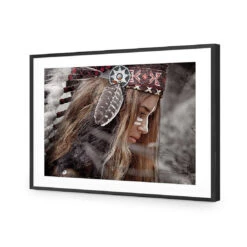 Apache Girl 2 -WALL ART DESGIN SALE apache girl 2 acrylic glass with border black frame 45x30cm 128111