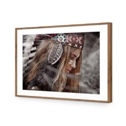 Apache Girl 2 -WALL ART DESGIN SALE apache girl 2 acrylic glass with border natural frame 45x30cm 702932