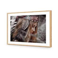 Apache Girl 2 -WALL ART DESGIN SALE apache girl 2 acrylic glass with border oak frame 45x30cm 179245