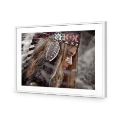 Apache Girl 2 -WALL ART DESGIN SALE apache girl 2 acrylic glass with border white frame 45x30cm 444795