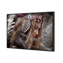 Apache Girl 2 -WALL ART DESGIN SALE apache girl 2 canvas black floating frame 45x30cm 814924