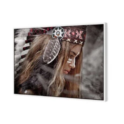 Apache Girl 2 -WALL ART DESGIN SALE apache girl 2 canvas white floating frame 45x30cm 366276