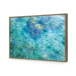 Aqua School -WALL ART DESGIN SALE aqua school acrylic glass no border natural frame 45x30cm 580184