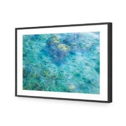 Aqua School -WALL ART DESGIN SALE aqua school acrylic glass with border black frame 45x30cm 301697