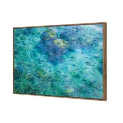 Aqua School -WALL ART DESGIN SALE aqua school canvas natural floating frame 45x30cm 135754