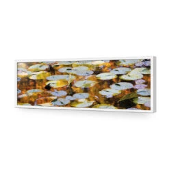 Autumn Lilypads (Long) 17 Autumn Lilypads (Long) -WALL ART DESGIN SALE autumn lilypads long acrylic glass no border white frame 90x30cm 790229