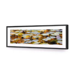 Autumn Lilypads (Long) 11 Autumn Lilypads (Long) -WALL ART DESGIN SALE autumn lilypads long acrylic glass with border black frame 90x30cm 781085