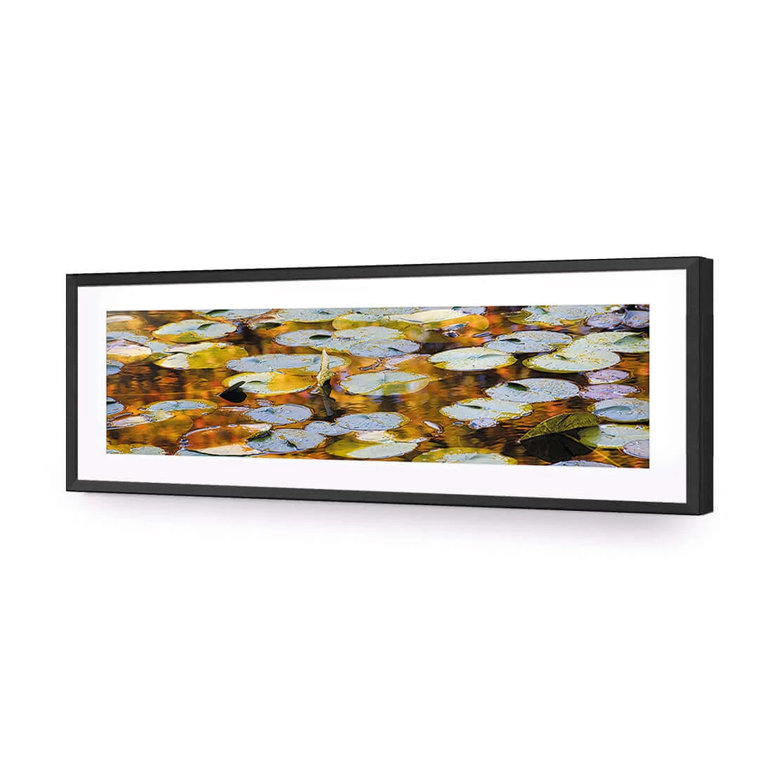 Autumn Lilypads (Long) Autumn Lilypads (Long) -WALL ART DESGIN SALE autumn lilypads long acrylic glass with border black frame 90x30cm 781085