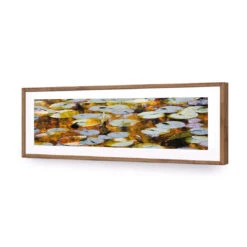 Autumn Lilypads (Long) 14 Autumn Lilypads (Long) -WALL ART DESGIN SALE autumn lilypads long acrylic glass with border natural frame 90x30cm 510750