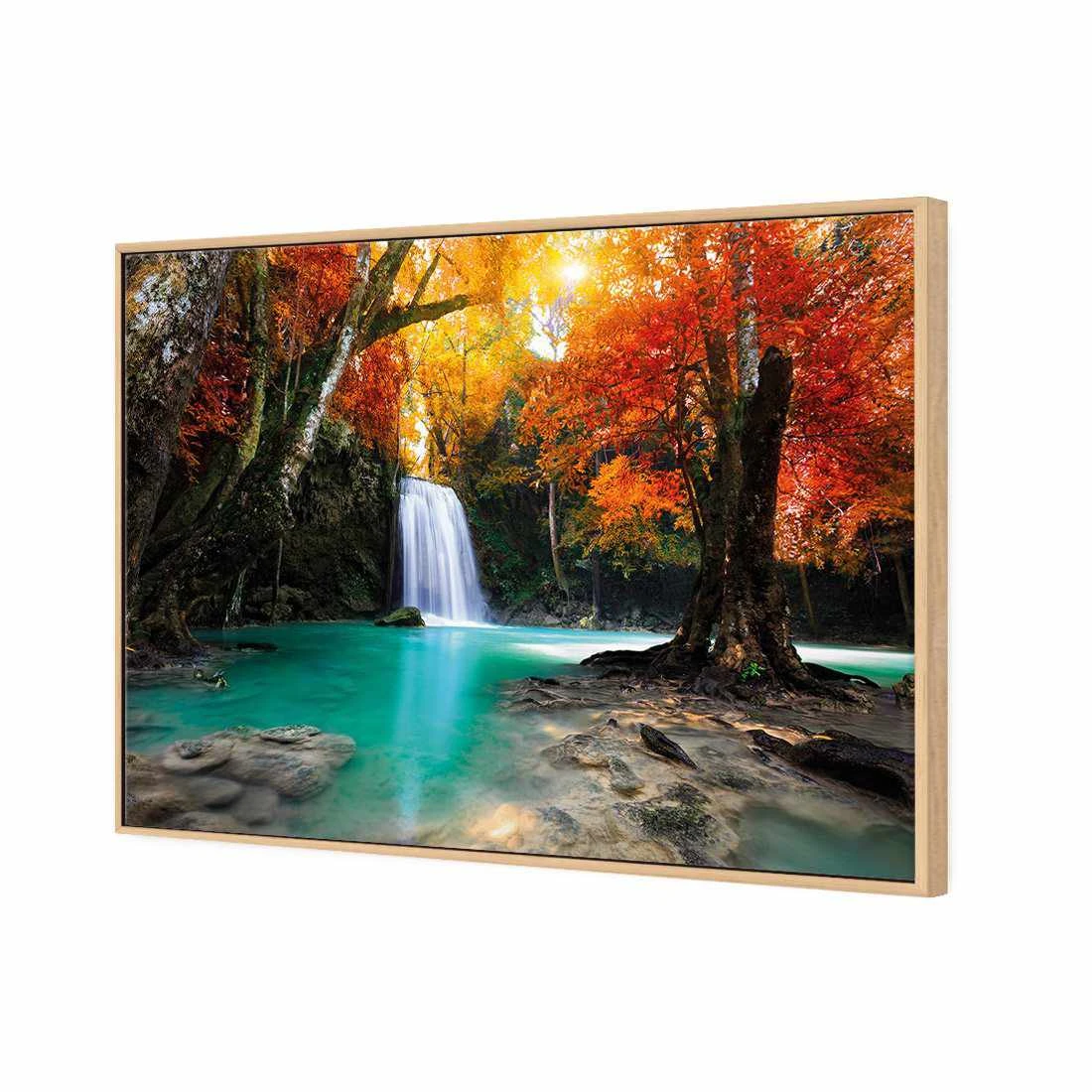 Autumn Waterfall Magic Canvas Art Autumn Waterfall Magic Canvas Art -WALL ART DESGIN SALE autumn waterfall magic canvas art 45x30cm oak frame 860538