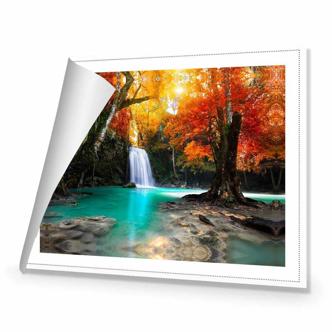 Autumn Waterfall Magic Canvas Art Autumn Waterfall Magic Canvas Art -WALL ART DESGIN SALE autumn waterfall magic canvas art 45x30cm rolled canvas 882163