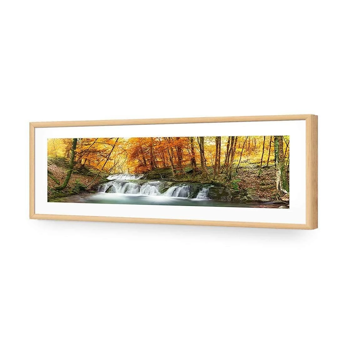 Autumn Waterfalls (long) Autumn Waterfalls (long) -WALL ART DESGIN SALE autumn waterfalls long acrylic glass with border oak frame 90x30cm 444223