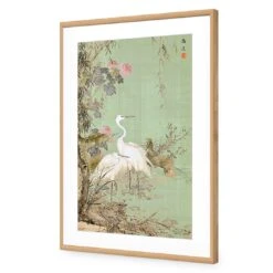 Avian Chinoiserie 2 -WALL ART DESGIN SALE avian chinoiserie 2 acrylic glass with border oak frame 45x30cm 433265