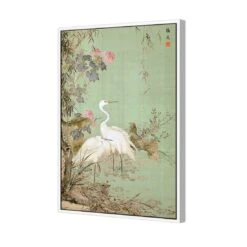 Avian Chinoiserie 2 -WALL ART DESGIN SALE avian chinoiserie 2 canvas white frame 45x30cm 342423