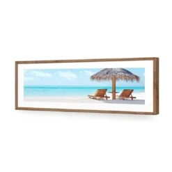 Balinese Umbrella (Long) -WALL ART DESGIN SALE balinese umbrella long acrylic glass with border natural frame 90x30cm 530402