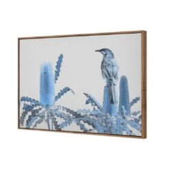 Banksia Beauty And Wattlebird -WALL ART DESGIN SALE banksia beauty and wattlebird canvas natural floating frame 45x30cm 952371