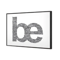 Be Everything, White -WALL ART DESGIN SALE be everything white canvas black floating frame 45x30cm 806223