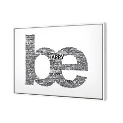 Be Everything, White -WALL ART DESGIN SALE be everything white canvas white floating frame 45x30cm 773952